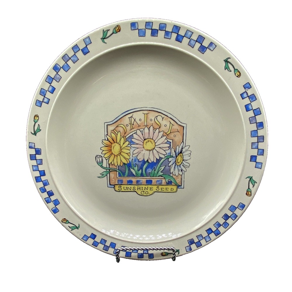 Gibson Daisy Sunshine Seed Co. Stoneware Dinner Plate Daisies